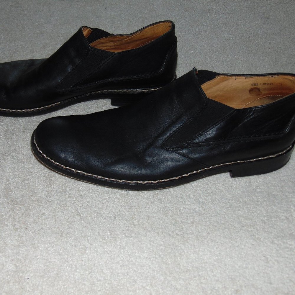 John Varvatos Black Leather Slip on Loafers sz 11D